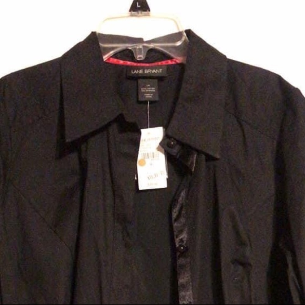 NWT fitted black Lane Bryant dress shirt
